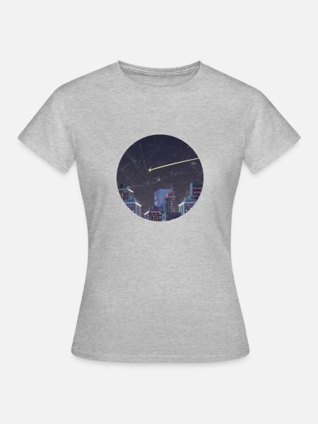 Comète Étoile filante Ciel étoilé - T-shirt Femme - gris chiné