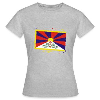 Tibet Flagge - Frauen T-Shirt - Grau meliert - Vorne - AI Model Female 172 dark (172cm)