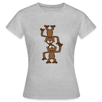 Acrobaties de singes dans le cirque - T-shirt Femme - gris chiné - Devant - AI Model Female 172 dark (172cm)