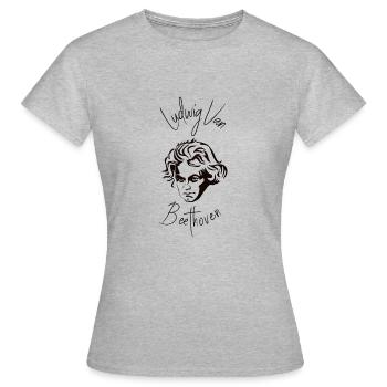 Ludwig van Beethoven - Compositeur, Musique classique - T-shirt Femme - gris chiné - Devant - AI Model Female 172 dark (172cm)
