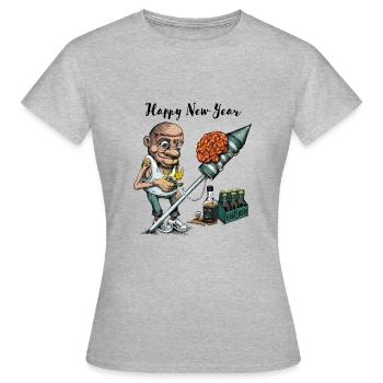 Bonne année - T-shirt Femme - gris chiné - Devant - AI Model Female 172 dark (172cm)