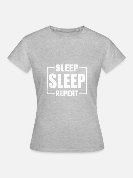 Sleep, Sleep, Repeat - Frauen T-Shirt - Grau meliert