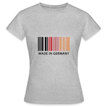 Barcode "Made in Germany" - Frauen T-Shirt - Grau meliert - Vorne - AI Model Female 172 dark (172cm)