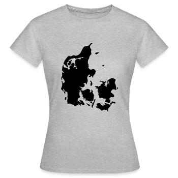 Carte du Danemark - T-shirt Femme - gris chiné - Devant - AI Model Female 172 dark (172cm)