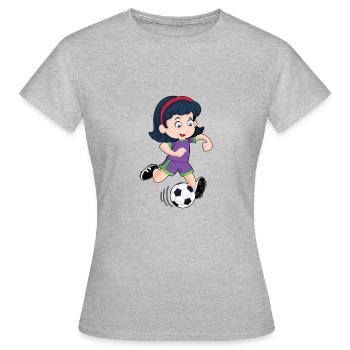 Girls' Football Girls Kicker Fun on the Ball - Women's T-Shirt - heather grey - Front - AI Model Female 172 dark (172cm)