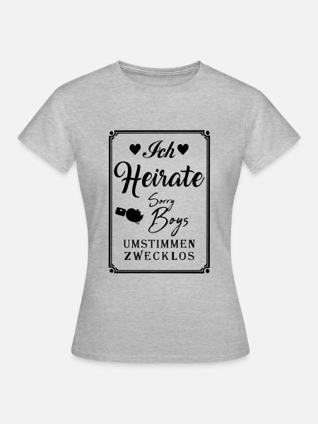 ICH HEIRATE - Frauen T-Shirt - Grau meliert