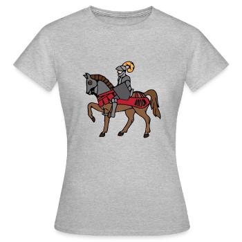 Chevalier à cheval 3 622 - T-shirt Femme - gris chiné - Devant - AI Model Female 172 dark (172cm)