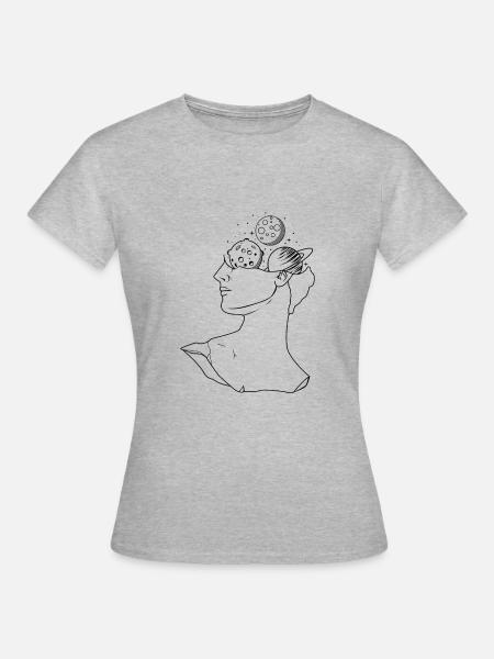 Mondes dans la tête - T-shirt Femme - gris chiné