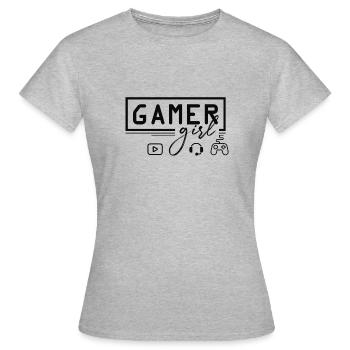Gamergirl - Women's T-Shirt - heather grey - Front - AI Model Female 172 dark (172cm)
