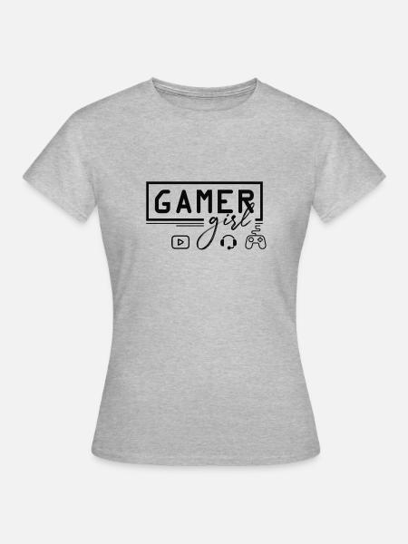 Gamergirl - Frauen T-Shirt - Grau meliert