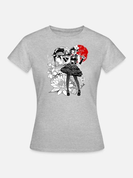 Japanische Waffen - Frauen T-Shirt - Grau meliert