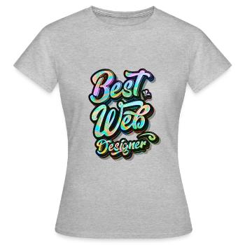 Meilleur concepteur Web - T-shirt Femme - gris chiné - Devant - AI Model Female 172 dark (172cm)