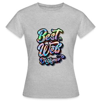 Meilleur concepteur Web - T-shirt Femme - gris chiné - Devant - AI Model Female 172 dark (172cm)