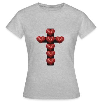 Cross Jesus Crosses Messiah Crucifix Pope - Women's T-Shirt - heather grey - Front - AI Model Female 172 dark (172cm)