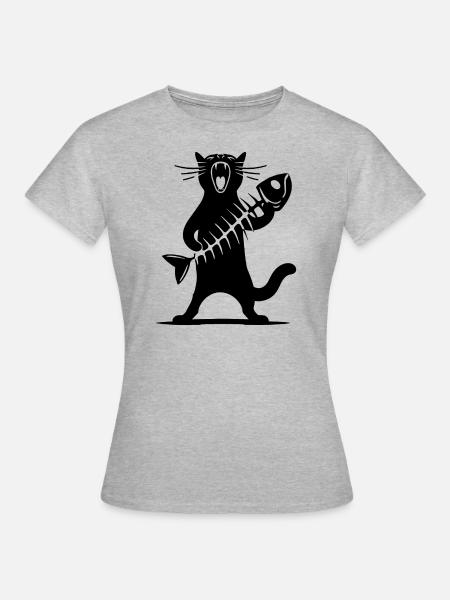Rock Music Cat Funny Humor Gift Idea - Women's T-Shirt - heather grey