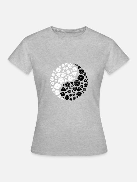 Dice Yin Yang - Frauen T-Shirt - Grau meliert