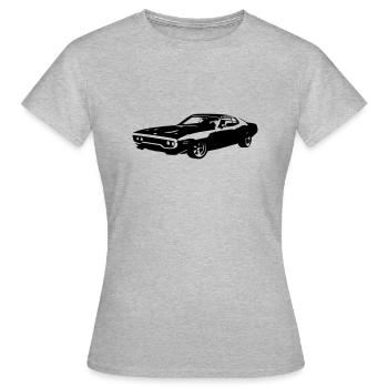 Plymouth Satellite 1972 US-Oldtimers - Frauen T-Shirt - Grau meliert - Vorne - AI Model Female 172 dark (172cm)