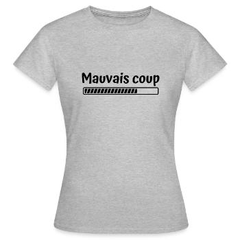 Mauvais coup en téléchargement - T-shirt Femme - gris chiné - Devant - AI Model Female 172 dark (172cm)
