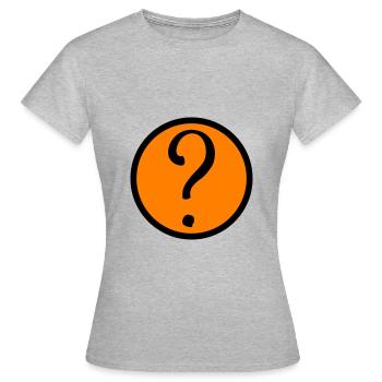 point d’interrogation symbole - T-shirt Femme - gris chiné - Devant - AI Model Female 172 dark (172cm)