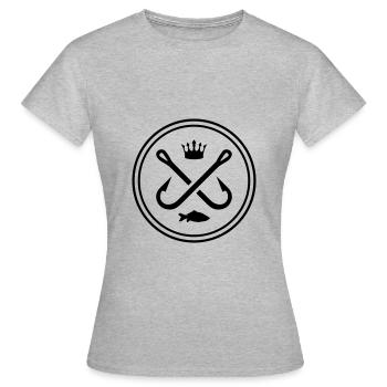 fish hook symbol fishing fishing - Women's T-Shirt - heather grey - Front - AI Model Female 172 dark (172cm)