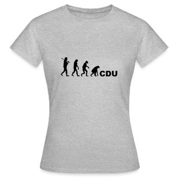 Evolution Rückwärts CDU - Frauen T-Shirt - Grau meliert - Vorne - AI Model Female 172 dark (172cm)