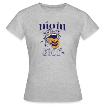 Halloween Mama Mütter Humor Momster - Frauen T-Shirt - Grau meliert - Vorne - AI Model Female 172 dark (172cm)