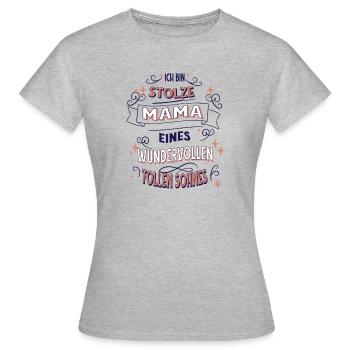 Mutter Tochter Geschenkidee Ich Bin Stolze Mama - Frauen T-Shirt - Grau meliert - Vorne - AI Model Female 172 dark (172cm)