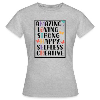 Muttertag Geschenkidee Mama Mütter - Frauen T-Shirt - Grau meliert - Vorne - AI Model Female 172 dark (172cm)
