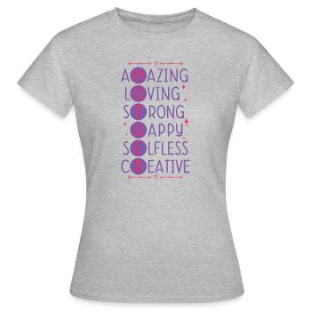 Muttertag Geschenkidee Mama Mütter - Frauen T-Shirt - Grau meliert - Vorne - AI Model Female 172 dark (172cm)