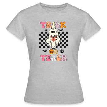 Halloween Teacher Trick Or Teach - Women's T-Shirt - heather grey - Front - AI Model Female 172 dark (172cm)