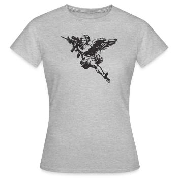 Angle du fusil - T-shirt Femme - gris chiné - Devant - AI Model Female 172 dark (172cm)
