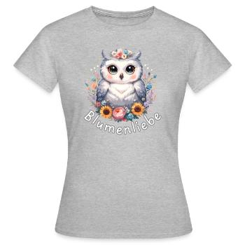 Flower Love Cute Owl - Women's T-Shirt - heather grey - Front - AI Model Female 172 dark (172cm)