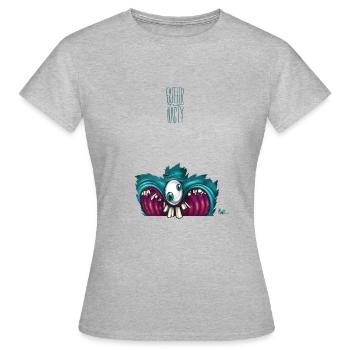 OneEyeTwoPupil [00110101] - T-shirt Femme - gris chiné - Devant - AI Model Female 172 dark (172cm)