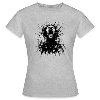 (Internally) Torn - Women's T-Shirt - heather grey - Front - AI Model Female 172 dark (172cm)