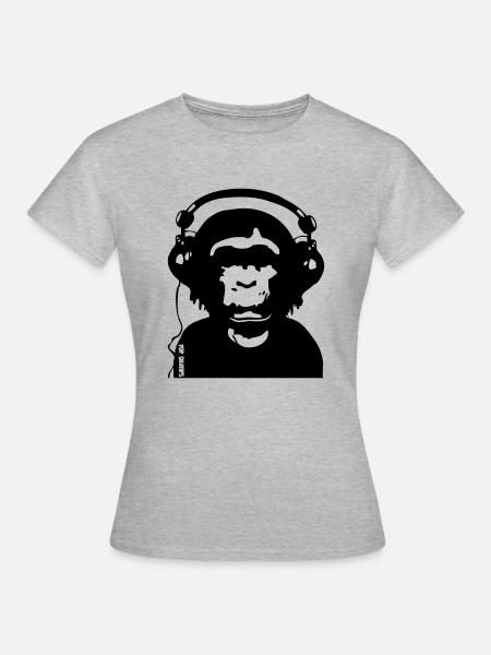 Music by POP CHIMPS - Frauen T-Shirt - Grau meliert
