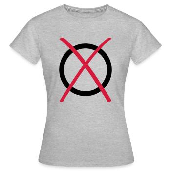 élection choix oui no - T-shirt Femme - gris chiné - Devant - AI Model Female 172 dark (172cm)