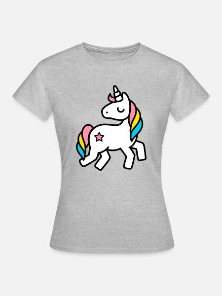 einhorn - Frauen T-Shirt - Grau meliert