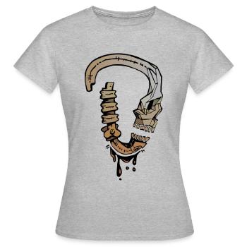 Klettern Karabiner - Frauen T-Shirt - Grau meliert - Vorne - AI Model Female 172 dark (172cm)