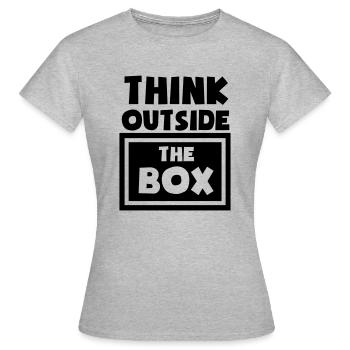 Think Outside The Box - T-shirt Femme - gris chiné - Devant - AI Model Female 172 dark (172cm)