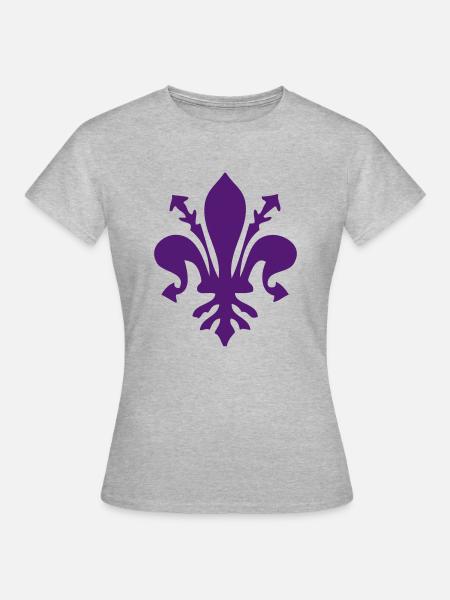 Florenz lila Lilie - Frauen T-Shirt - Grau meliert