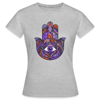 Porte bonheur Idée cadeau original - T-shirt Femme - gris chiné - Devant - AI Model Female 172 dark (172cm)