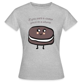 If you were a cookie Design - T-shirt Femme - gris chiné - Devant - AI Model Female 172 dark (172cm)