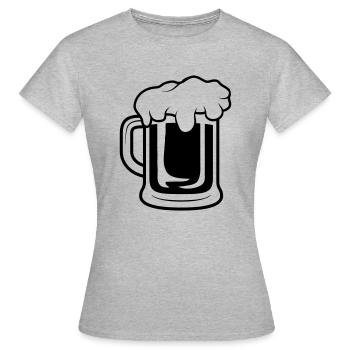 Maßkrug Bier - Frauen T-Shirt - Grau meliert - Vorne - AI Model Female 172 dark (172cm)