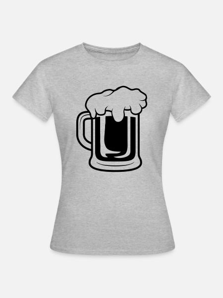 Maßkrug Bier - Frauen T-Shirt - Grau meliert
