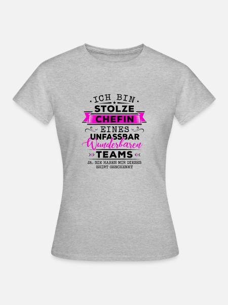 Chefin Geschenk Beruf Arbeit lustiger Spruch - Frauen T-Shirt - Grau meliert