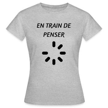 eveil - T-shirt Femme - gris chiné - Devant - AI Model Female 172 dark (172cm)