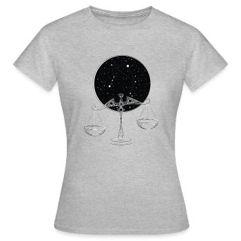 Sternzeichen Waage - Frauen T-Shirt - Grau meliert - Vorne - AI Model Female 172 dark (172cm)