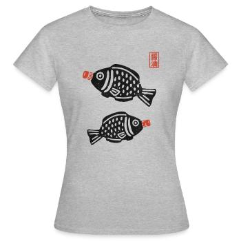 Sauce Soja Poisson Soja à la japonaise - T-shirt Femme - gris chiné - Devant - AI Model Female 172 dark (172cm)