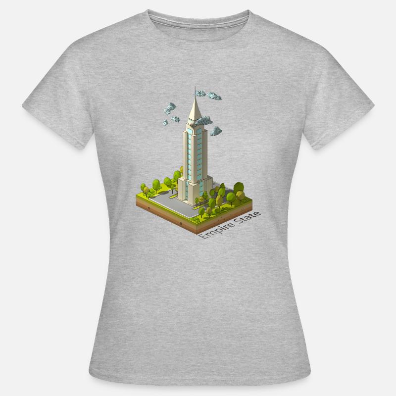 Geometric low poly Empire Building - Women's T-Shirt - heather grey