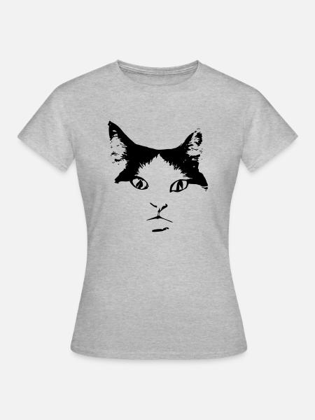 Katze - T-shirt dam - gråmelerad